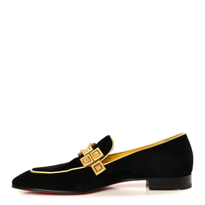 Christian Louboutin Veau Velour Mens Night On The Gange Diwali Flat Loafer 10  43 Black 1 of 9
