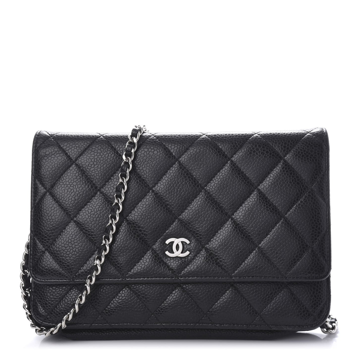 Caviar Quilted Wallet On Chain WOC Black
