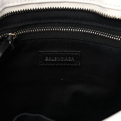 Balenciaga Matte Supple Lambskin Crocodile Embossed Classic Silver Hardware S City White 6 of 15