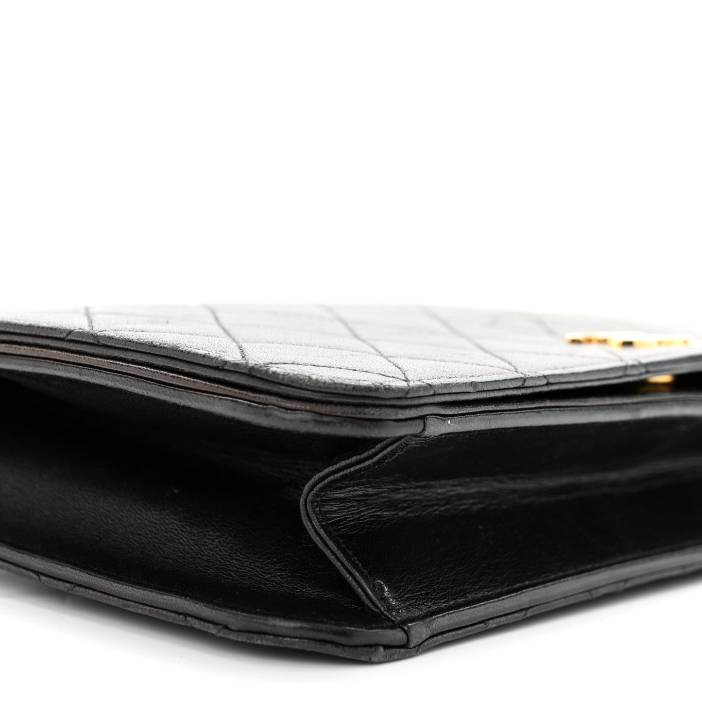 Lambskin Quilted Small Single Flap Black