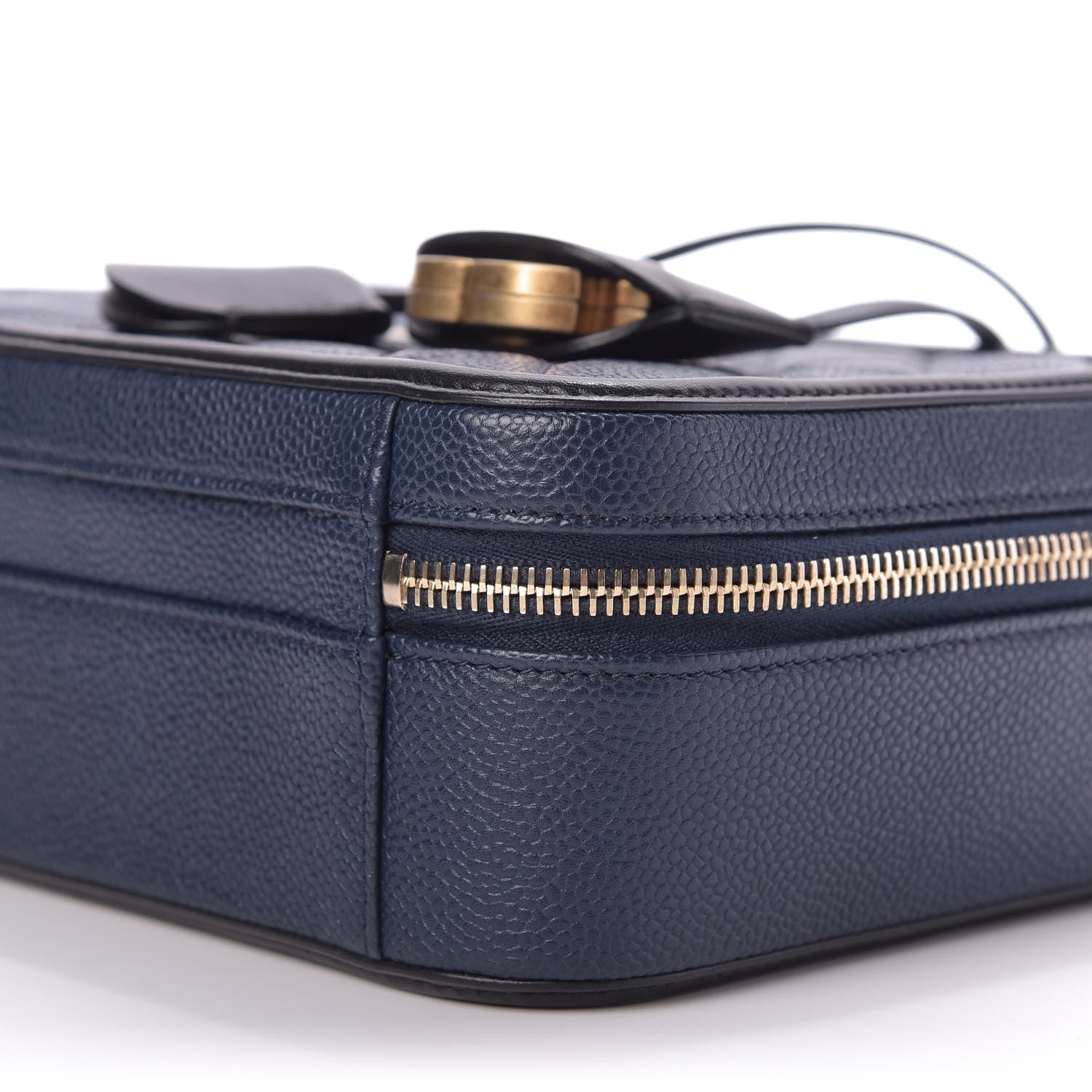 Chanel Caviar Quilted Medium CC Filigree Vanity Case Navy Black 7 of 10