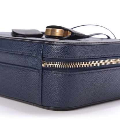 Chanel Caviar Quilted Medium CC Filigree Vanity Case Navy Black 7 of 10