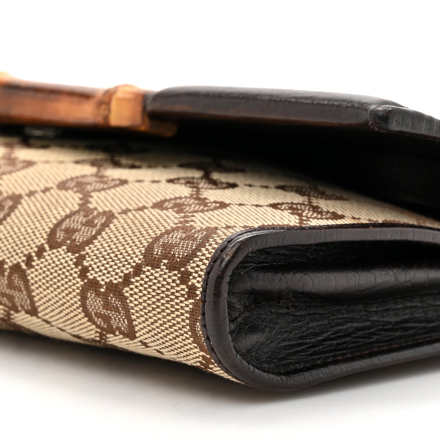 Monogram Bamboo Bar Clutch  Dark Brown