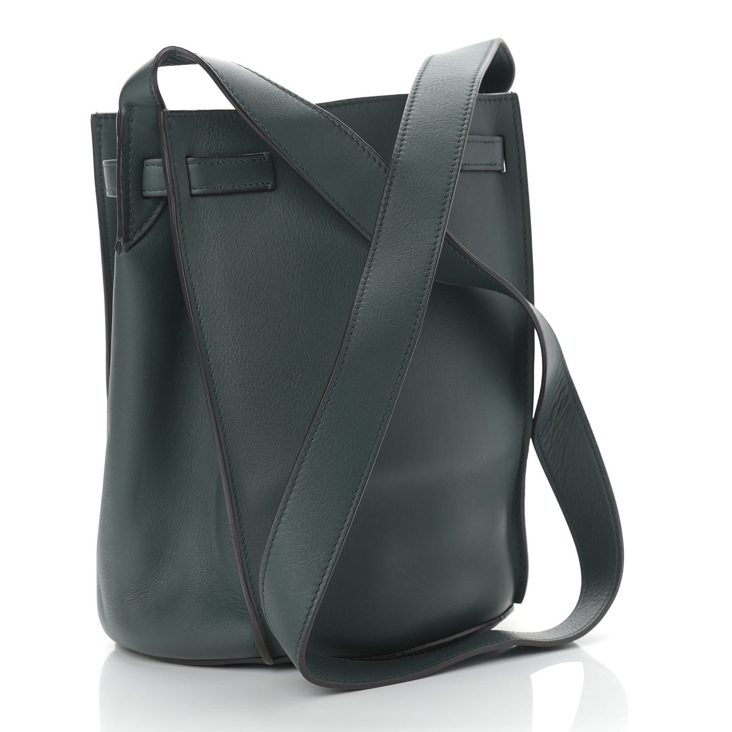 Smooth Calfskin Long Strap Big Bucket Bag Amazone