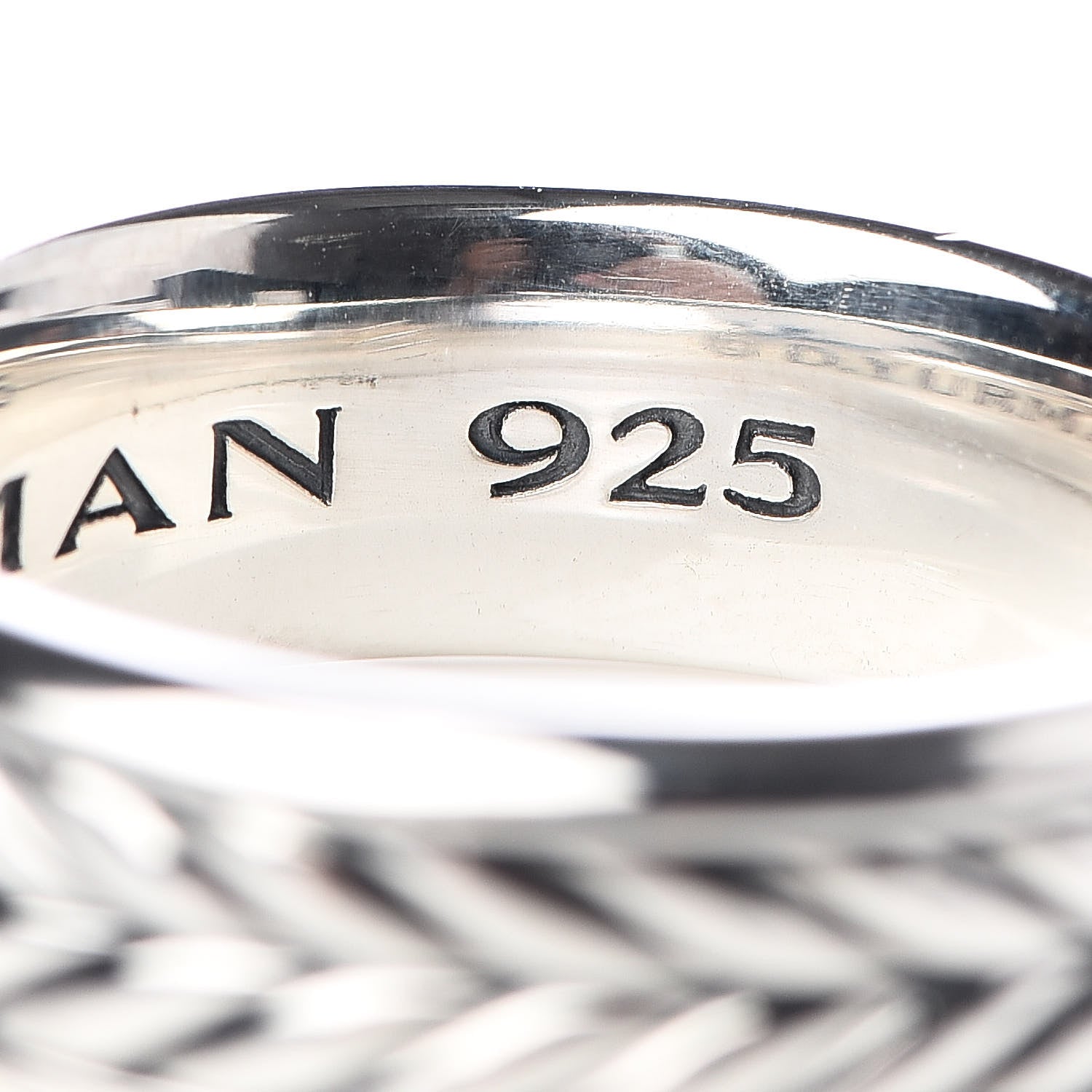 David Yurman Sterling Silver Black Onyx Mens Chevron Band Ring 62 10 5 of 6