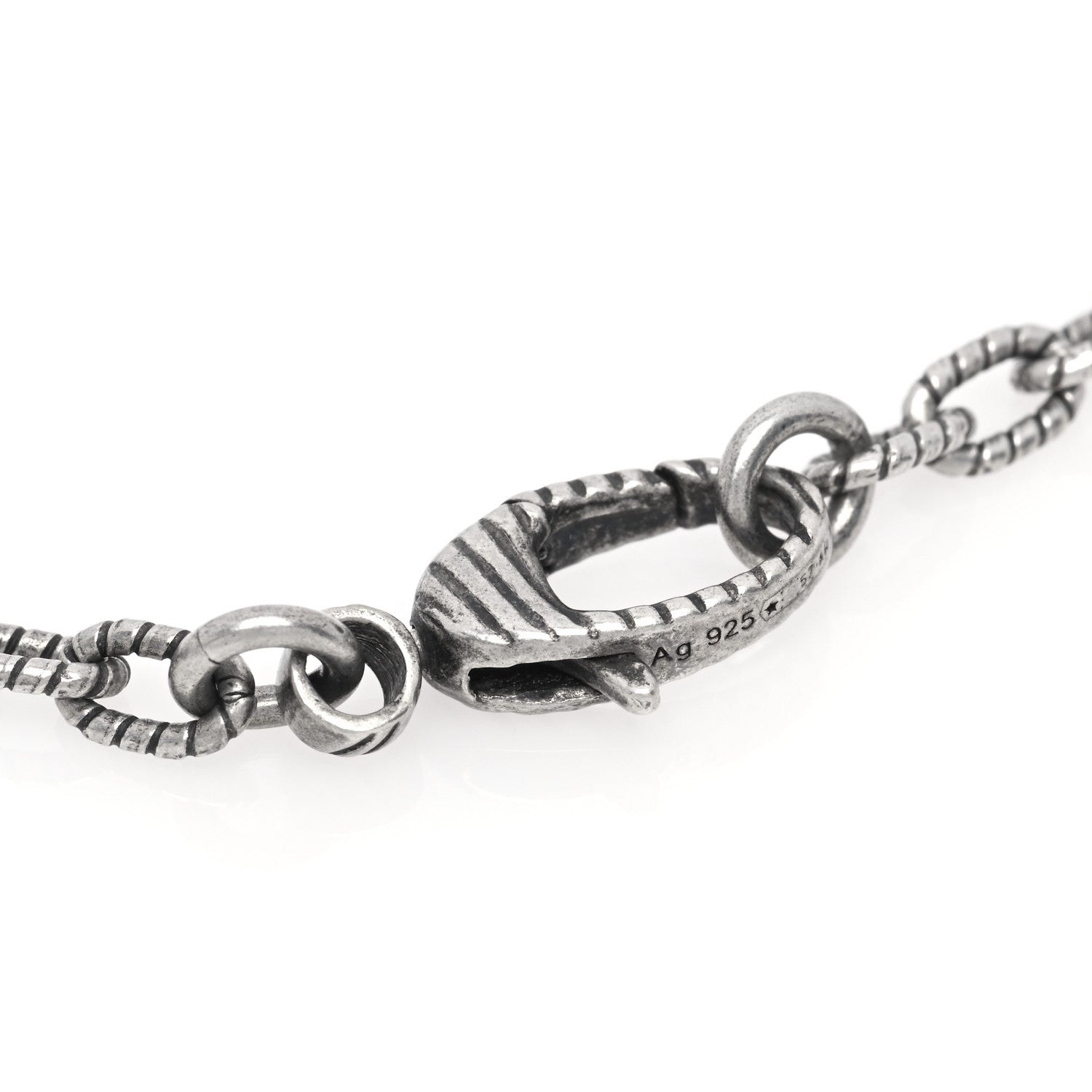 Gucci Sterling Silver Small Textured Interlocking G Pendant Necklace 4 of 5