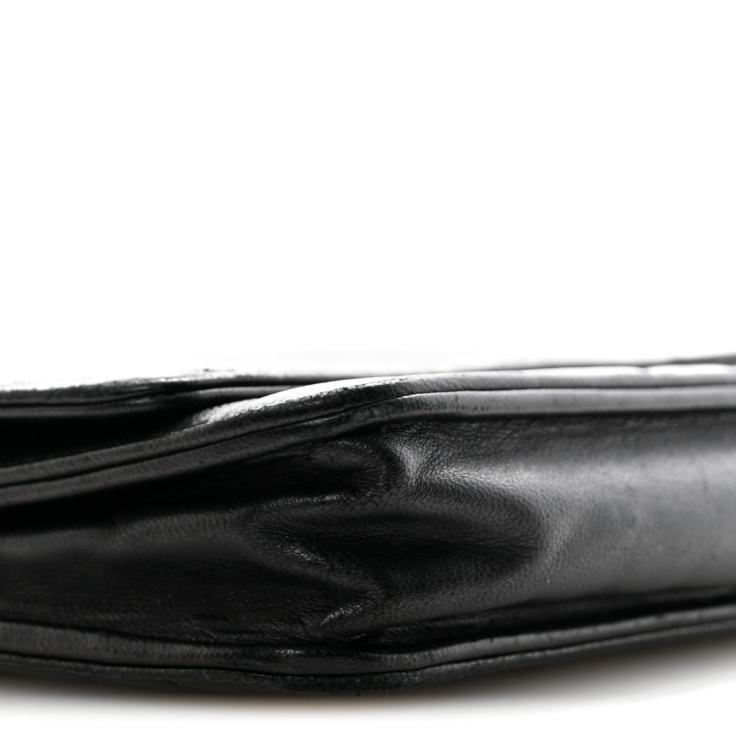 Lambskin Camellia Embossed Wallet On Chain WOC Black