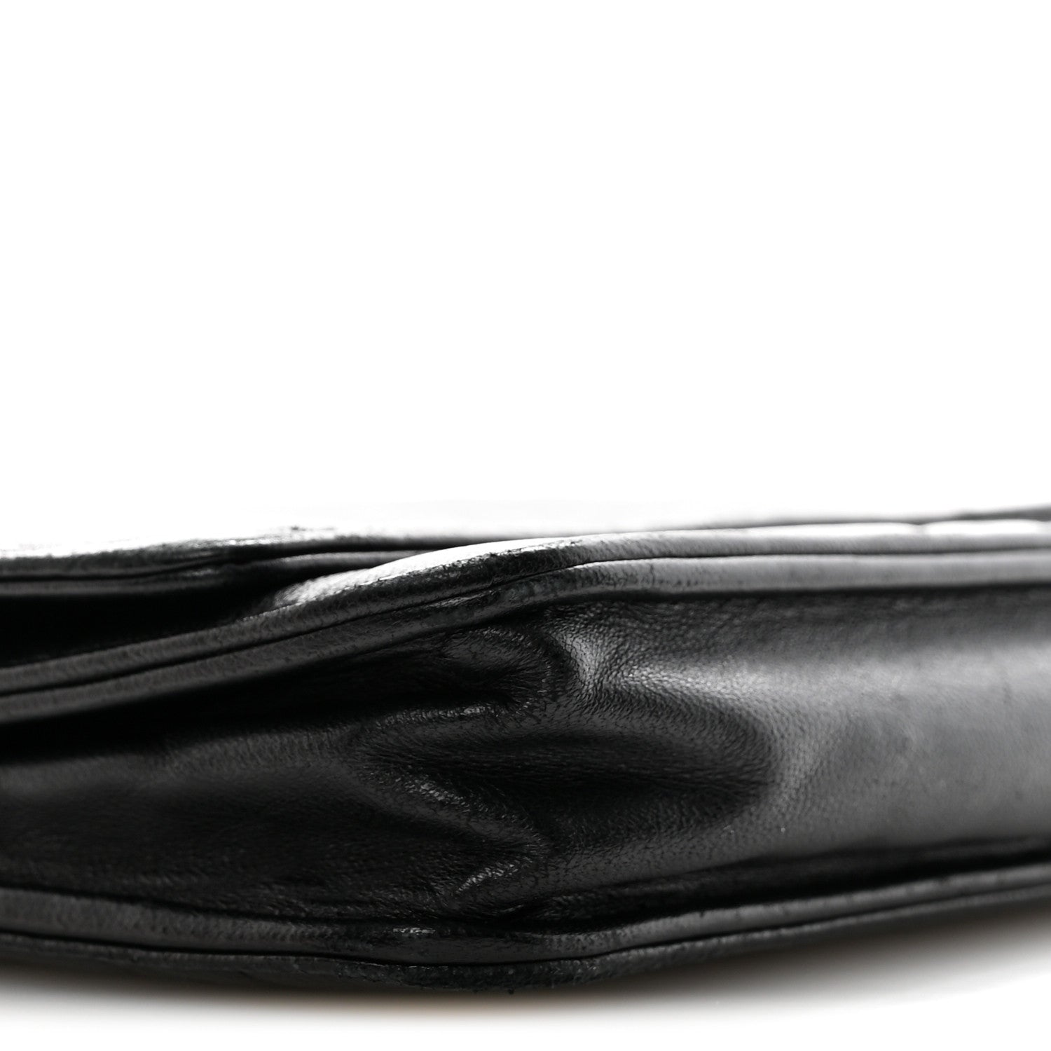 Chanel Lambskin Camellia Embossed Wallet On Chain WOC Black 10 of 15