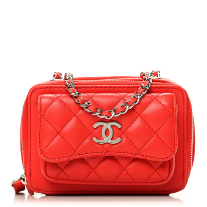 Chanel Lambskin Quilted Small Pocket Box Camera Case Red 1 of 9