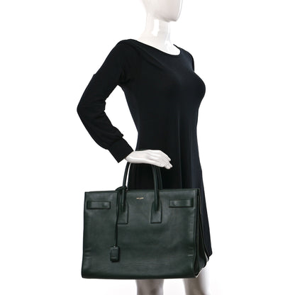 Saint Laurent Calfskin Large Sac de Jour Carryall Dark Green 2 of 16