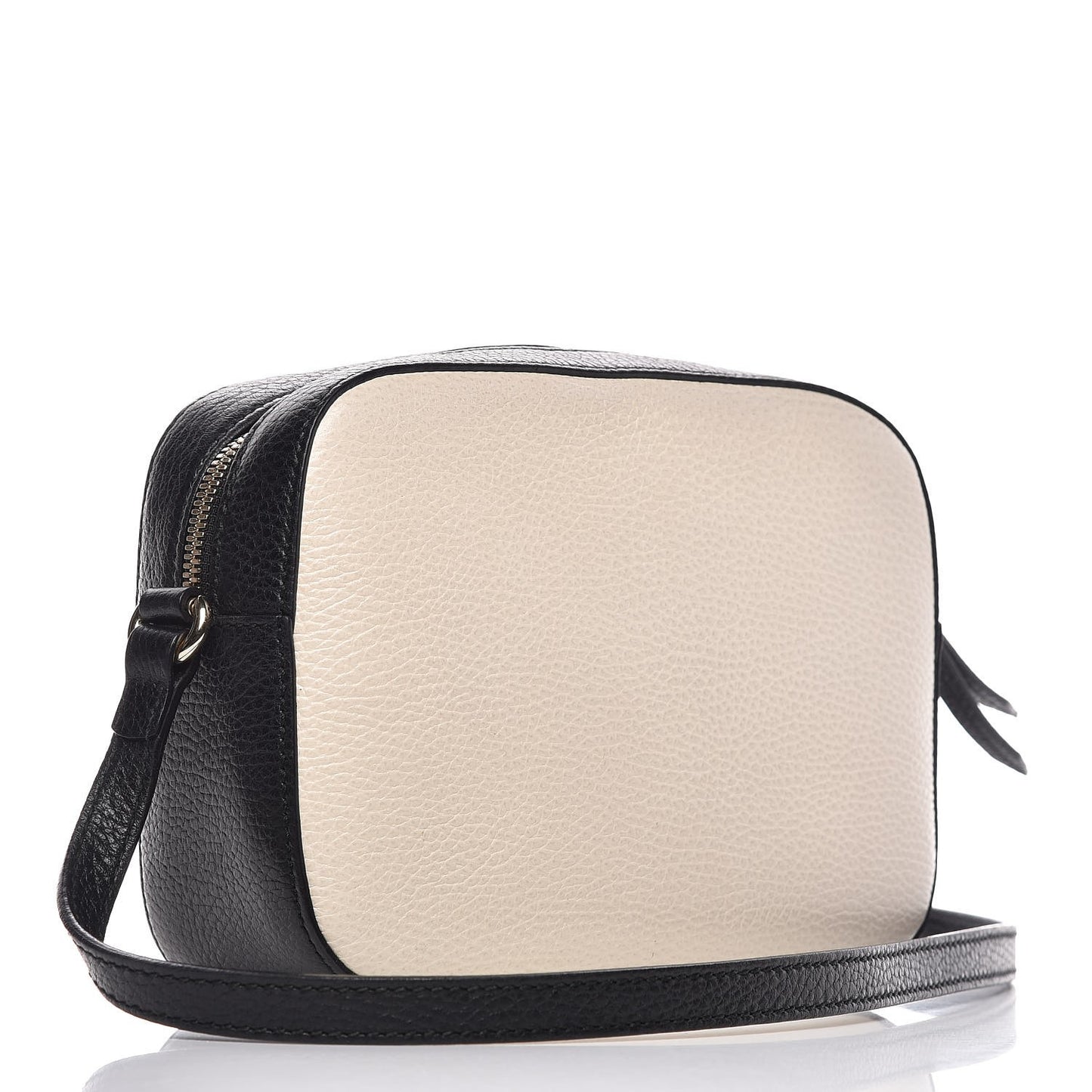 Dollar Calfskin Bi-Color Small Soho Disco Bag Mystic White Black