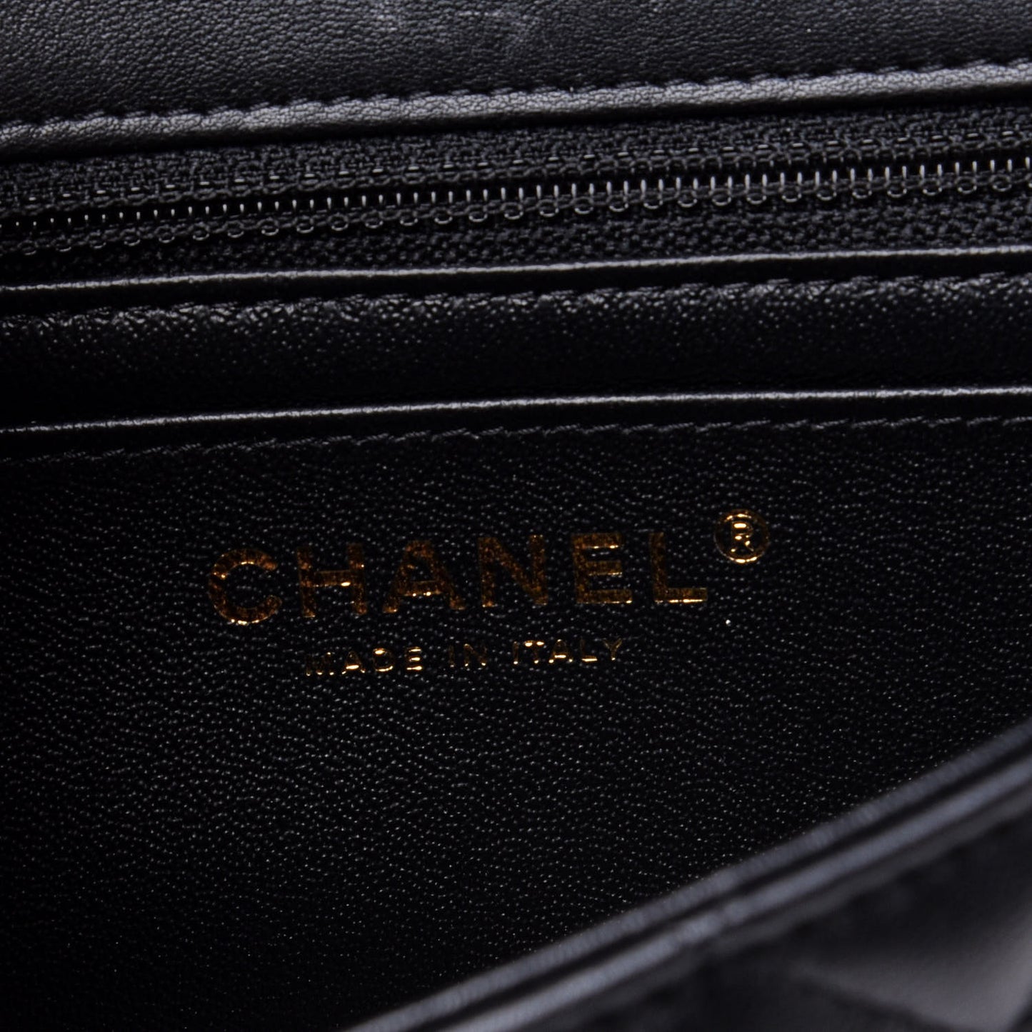 Lambskin Quilted Mini Rectangular Flap Black