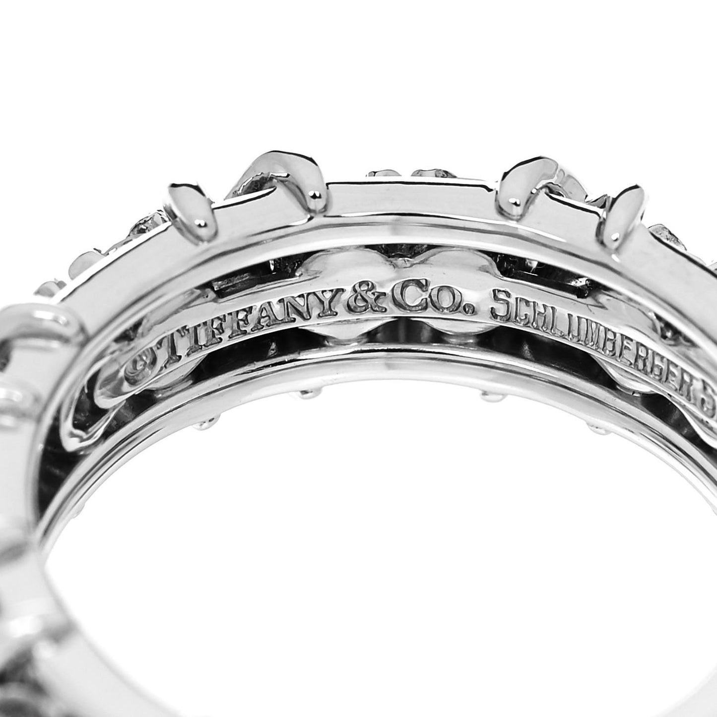Platinum Diamond Schlumberger Sixteen Stone Ring 53 6.25