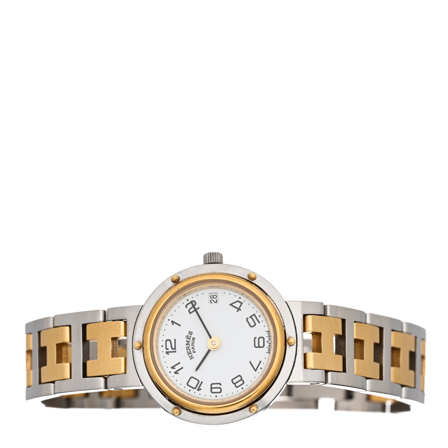 Hermes Stainless Steel 24mm Clipper Quartz Watch Gold 2 of 4