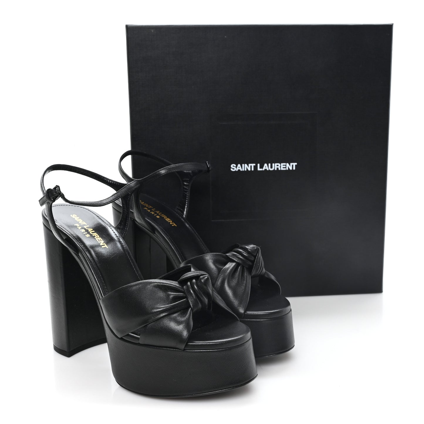 Santiago Russo Bianca 85 Platform Sandals 38 Black