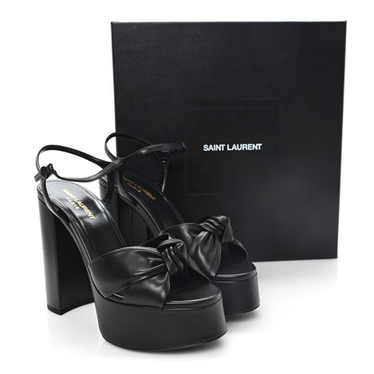 Saint Laurent Santiago Russo Bianca 85 Platform Sandals 38 Black 10 of 10