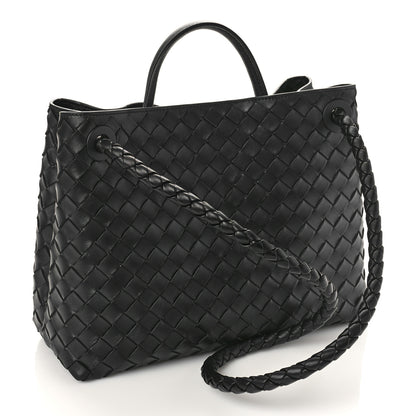 Bottega Veneta Nappa Intrecciato Medium Andiamo Shoulder Bag Black 3 of 9