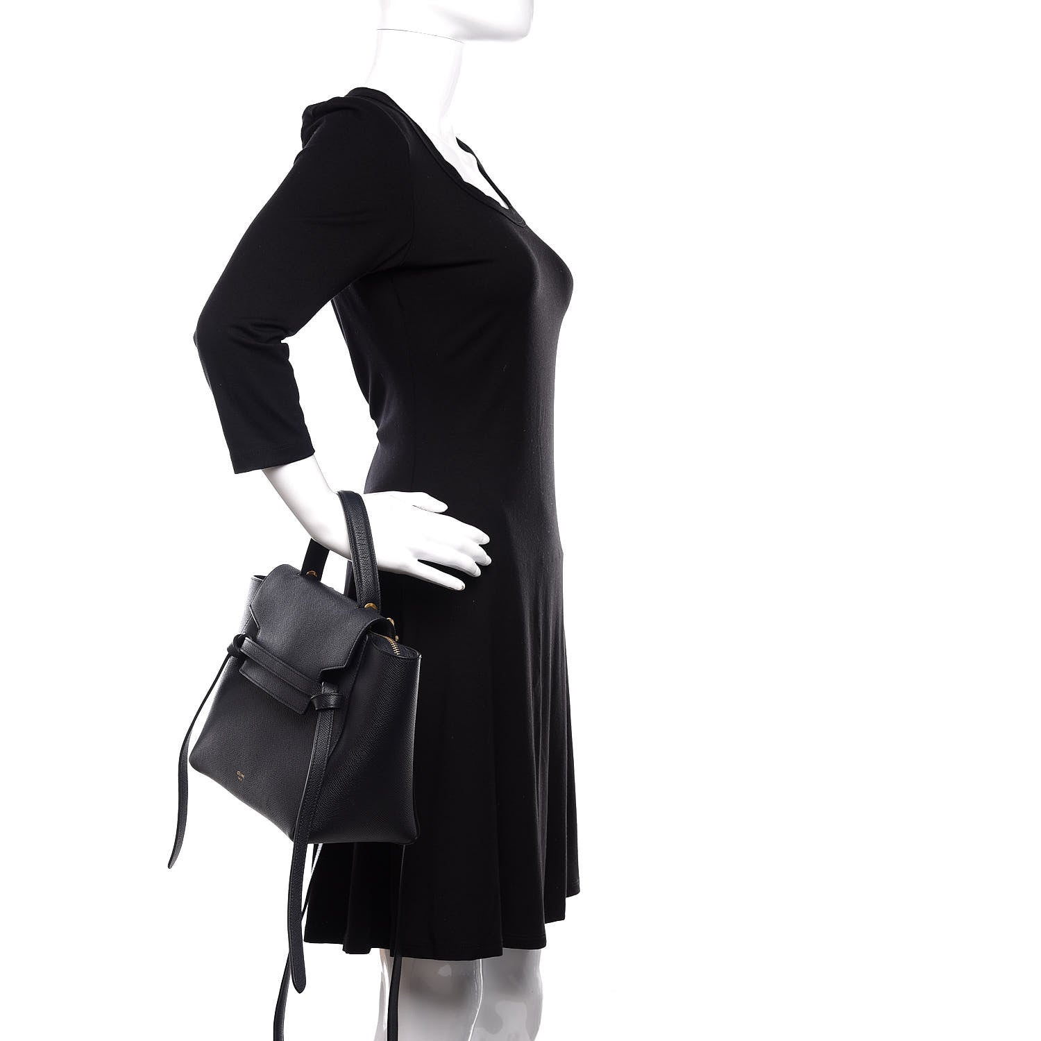 Celine Grained Calfskin Micro Belt Bag Black 3 of 10