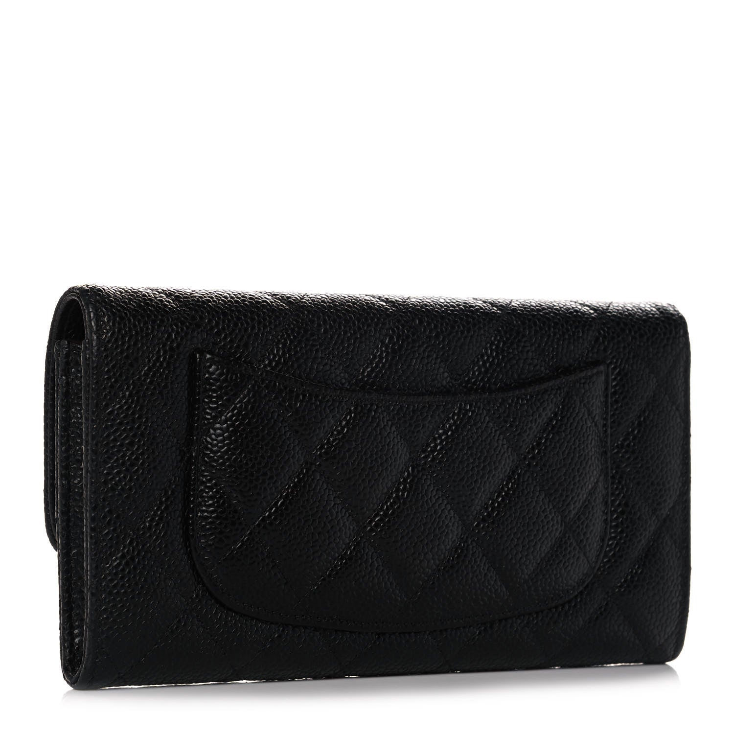Chanel Caviar Quilted Large Gusset Flap Wallet Black 3 of 14