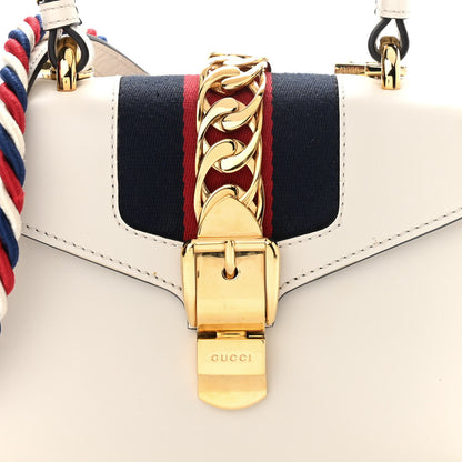 Gucci Calfskin Mini Sylvie Top Handle Bag White 8 of 18