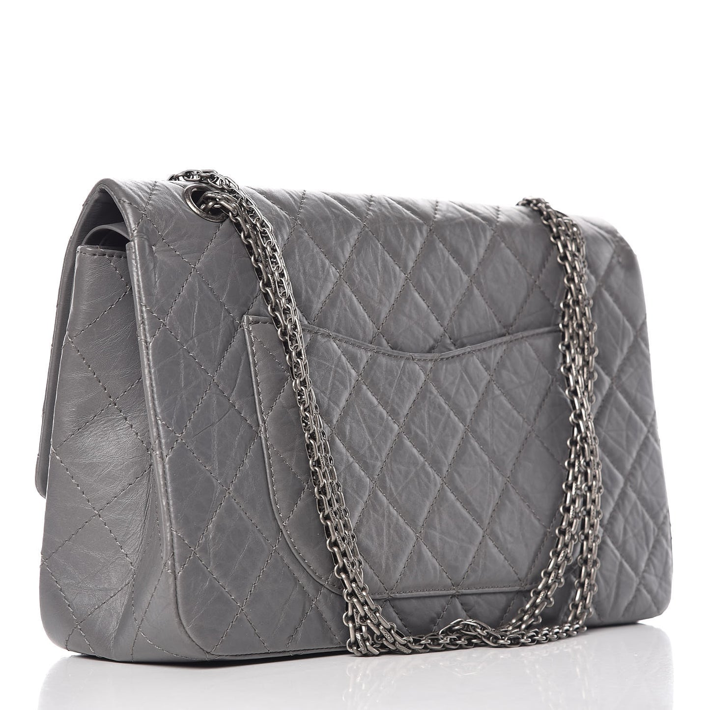 Aged Calfskin Quilted 2.55 Reissue 227 Flap Grey