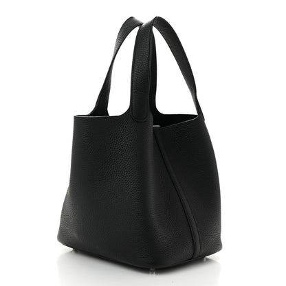 Hermes Taurillon Clemence Picotin Lock 22 MM Black 3 of 10