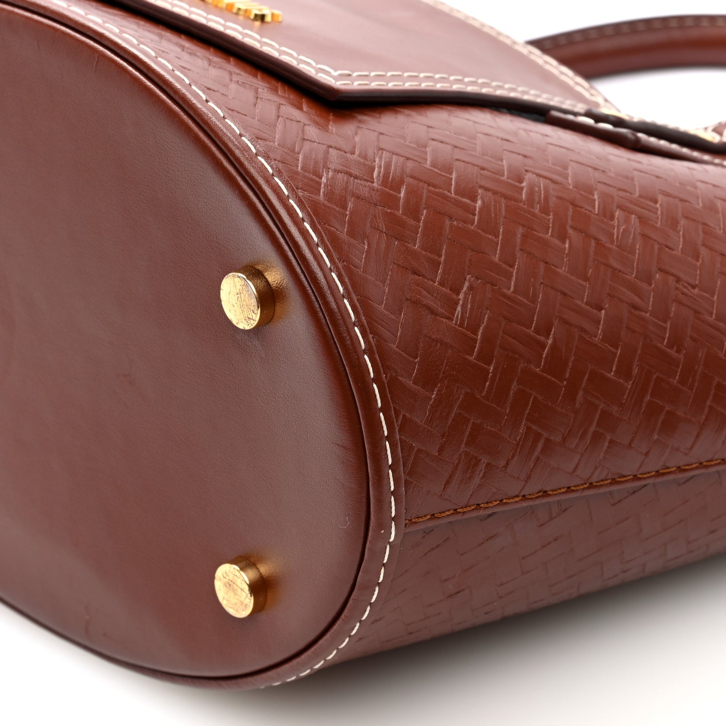 Weave Embossed Calfskin Le Petit Panier Soli Cuir