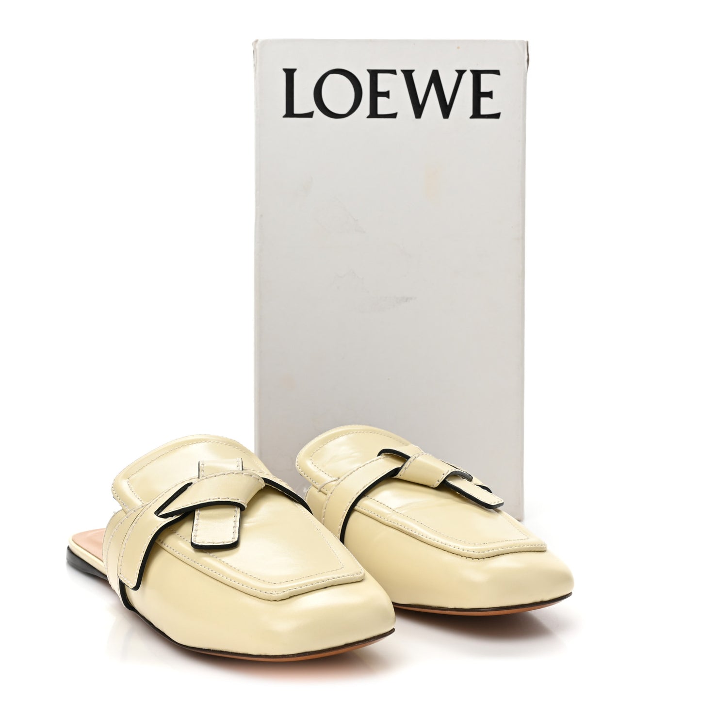 Calfskin Gate Mule Sandals 41 Milk