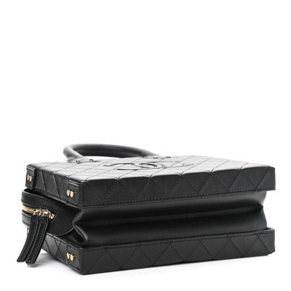Chanel Calfskin Quilted Studded Square Vanity Case Black 4 of 11