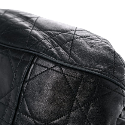 Christian Dior Lambskin Cannage Flap Shoulder Bag Black 9 of 29