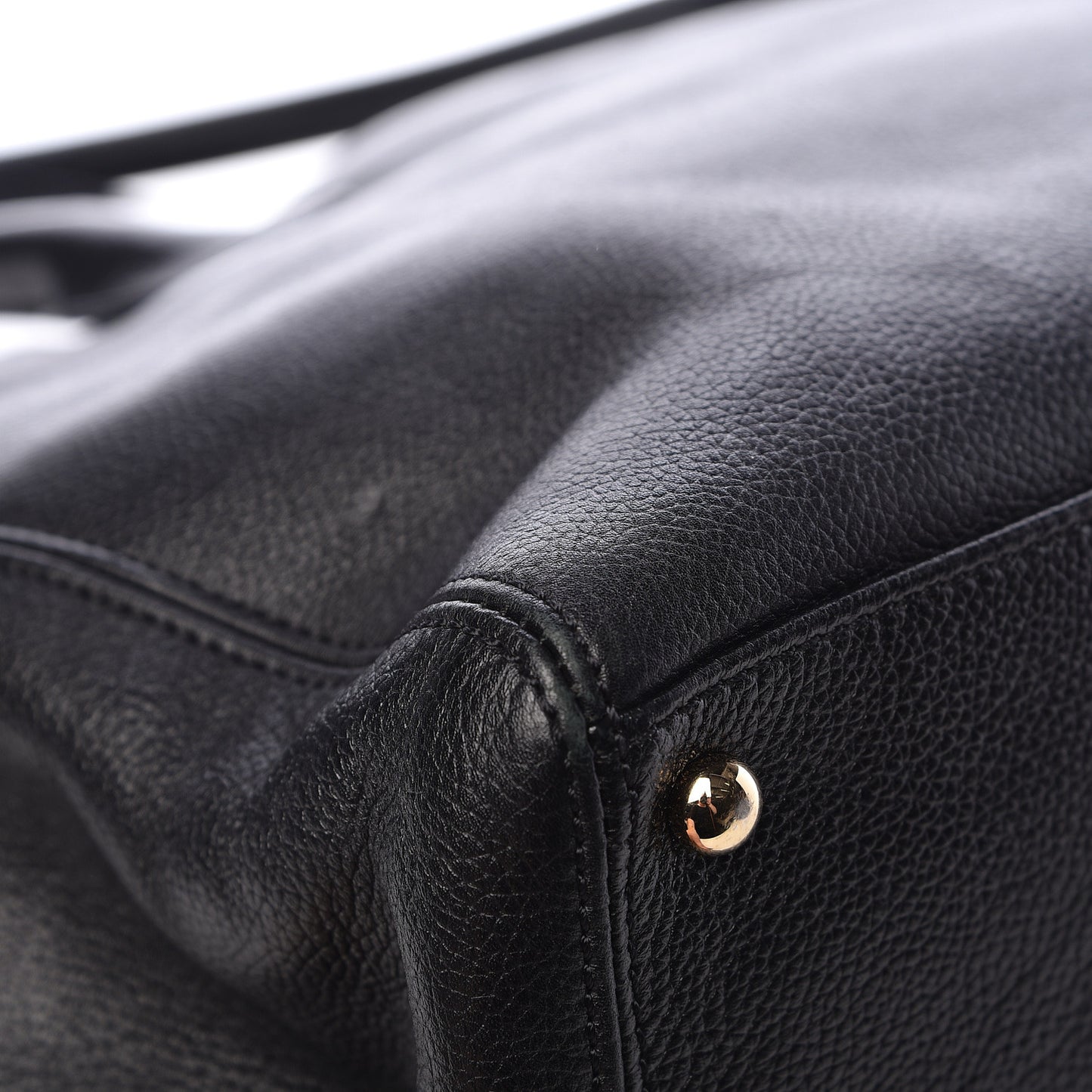 Calfskin Cerf Executive Shopper Tote Black