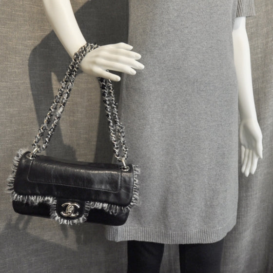 Chanel Lambskin Tweedy Flap Black 3 of 12