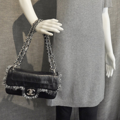 Chanel Lambskin Tweedy Flap Black 3 of 12