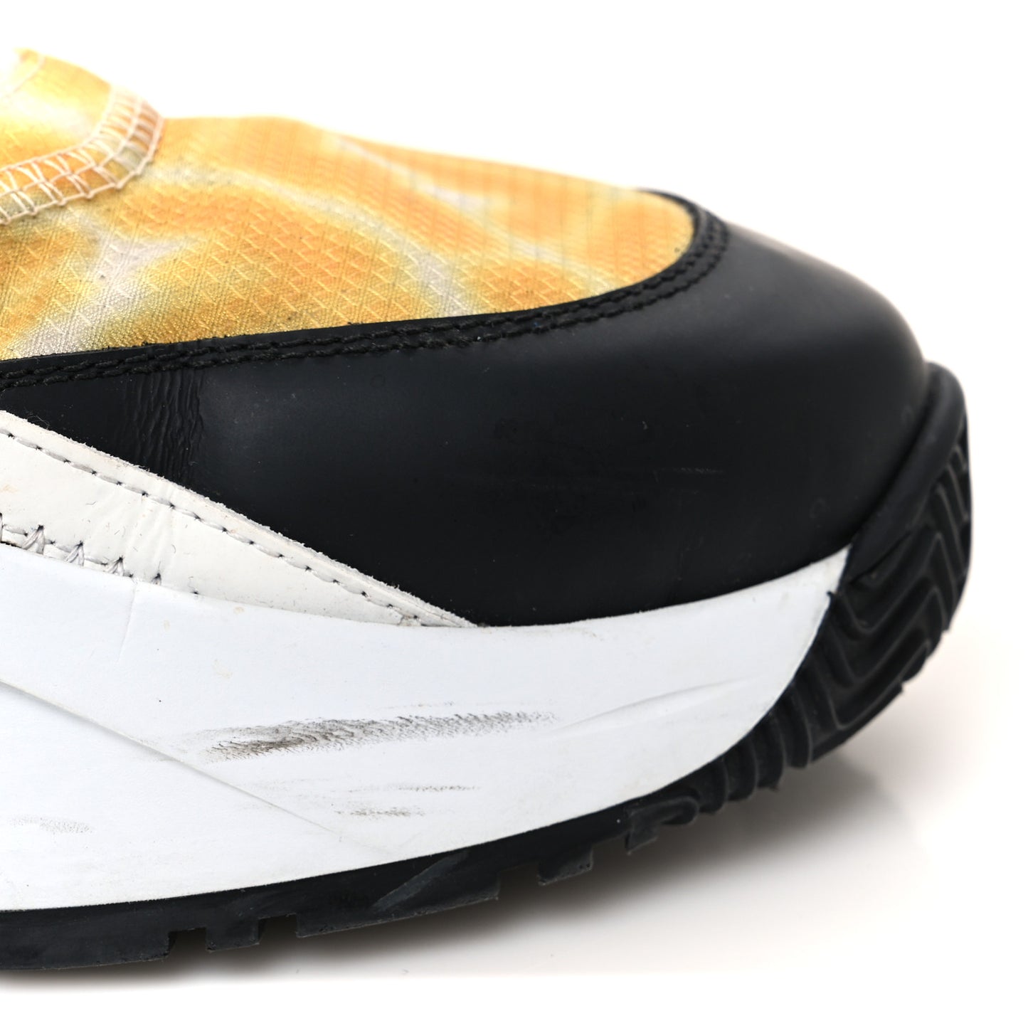 X SARAH COLEMAN Nylon Suede Lycra FF Vertigo Mens Fendi Flow Low Top Sneakers 11 Yellow Black