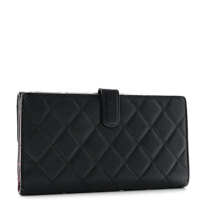 Chanel Caviar Quilted CC Long Double Wallet Black 3 of 9