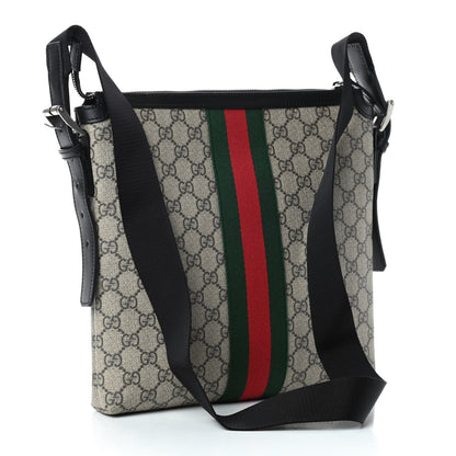 Gucci GG Supreme Monogram Web Messenger Bag Black 3 of 9