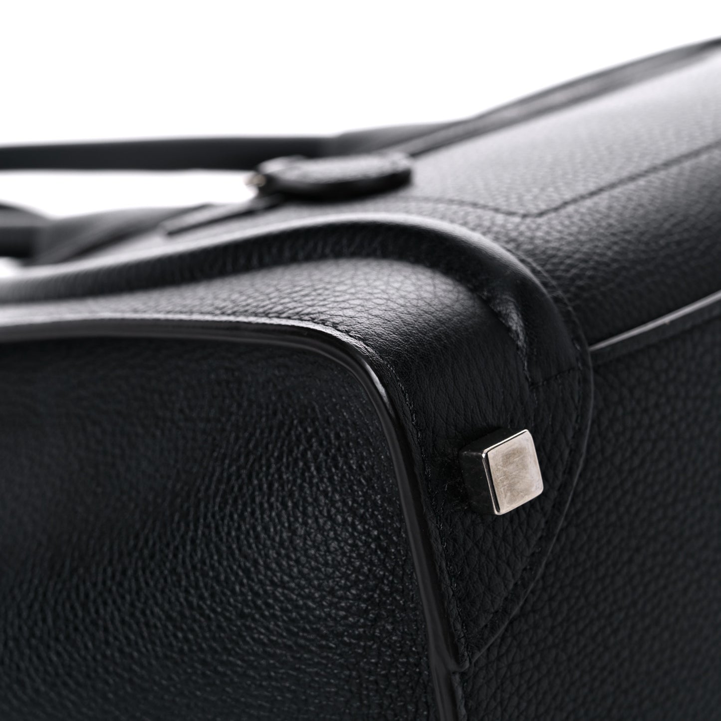 Drummed Calfskin Micro Luggage Black