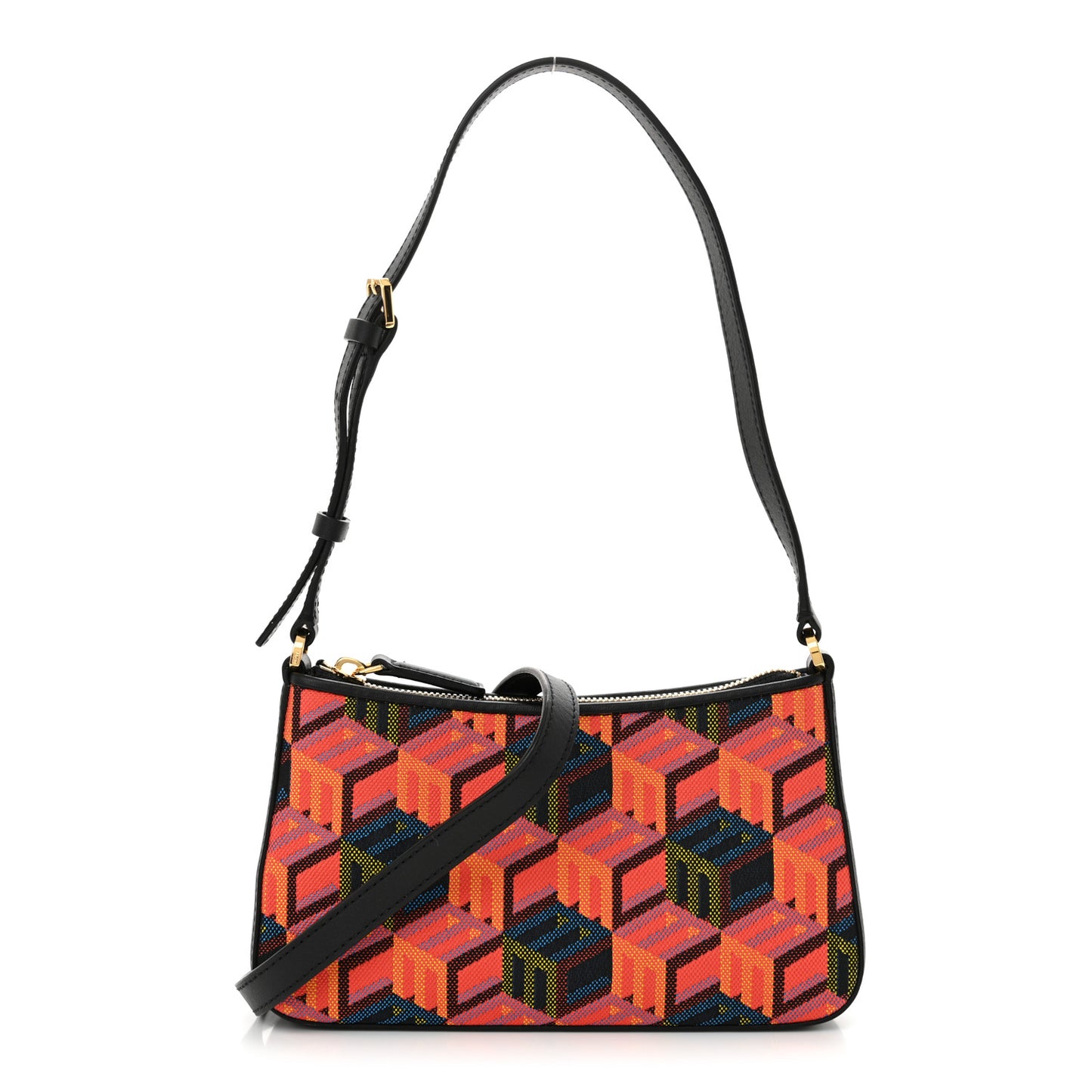 Jacquard Cubic Monogram Rockstar Shoulder Bag Multicolor