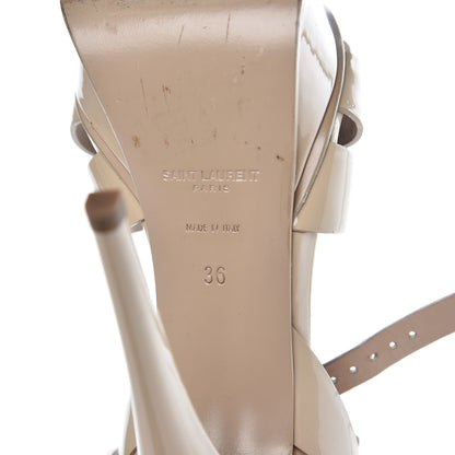 Saint Laurent Calfskin Tribute 105 Platform Sandals 36 Nude Powder 6 of 14