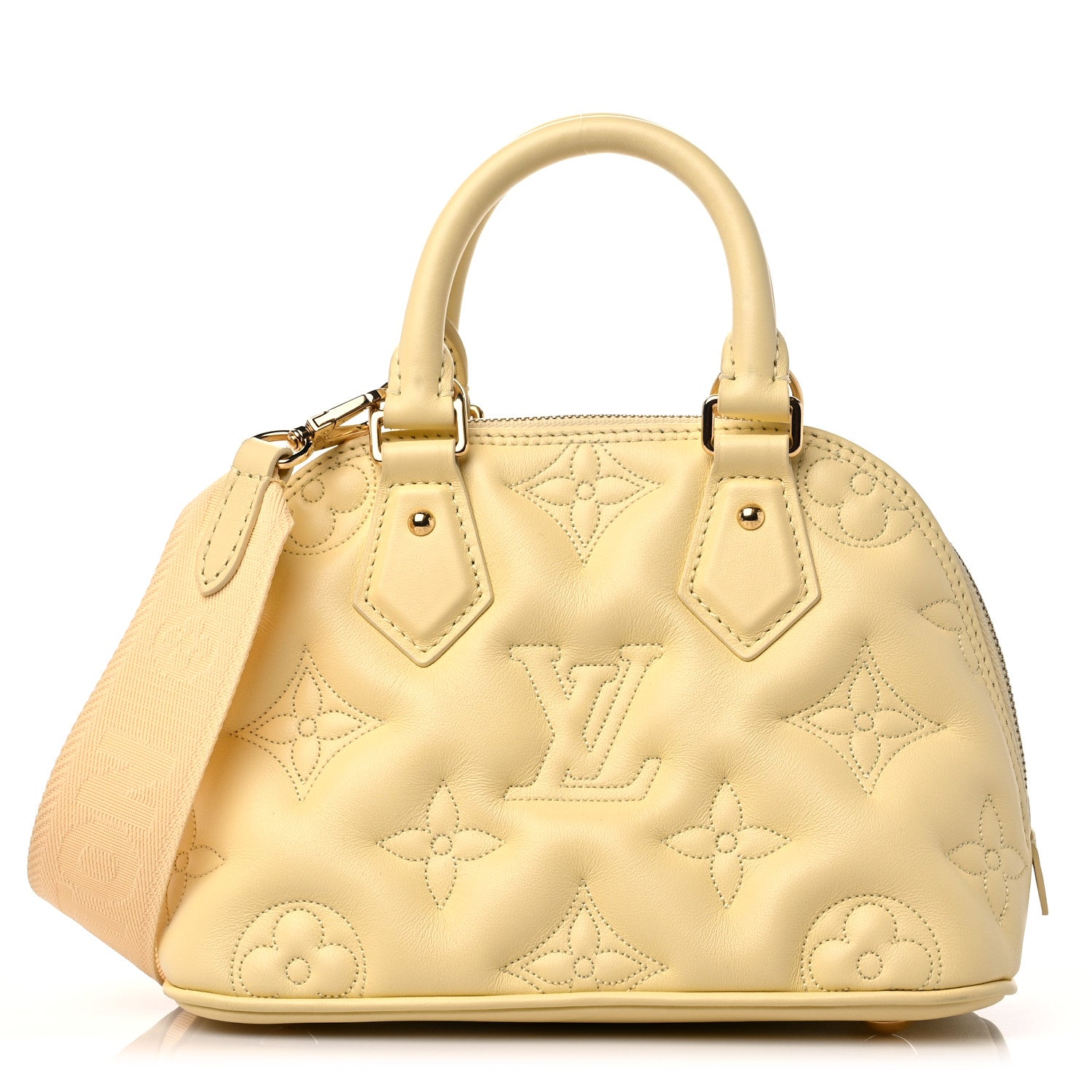 Louis Vuitton Calfskin Bubblegram Alma BB Banana 1 of 8