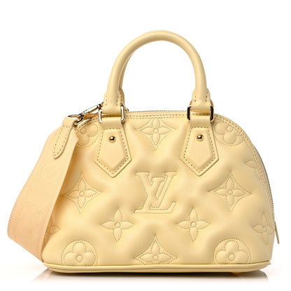 Louis Vuitton Calfskin Bubblegram Alma BB Banana 1 of 8