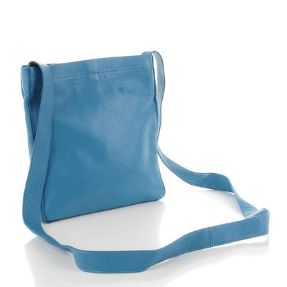 Hermes Lambskin Clou De Selle Pouch Blue Jean 3 of 7