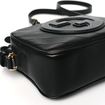 Gucci Sakai Be Green Calfskin Diagonal Stitched Small Blondie Shoulder Bag Black 8 of 9