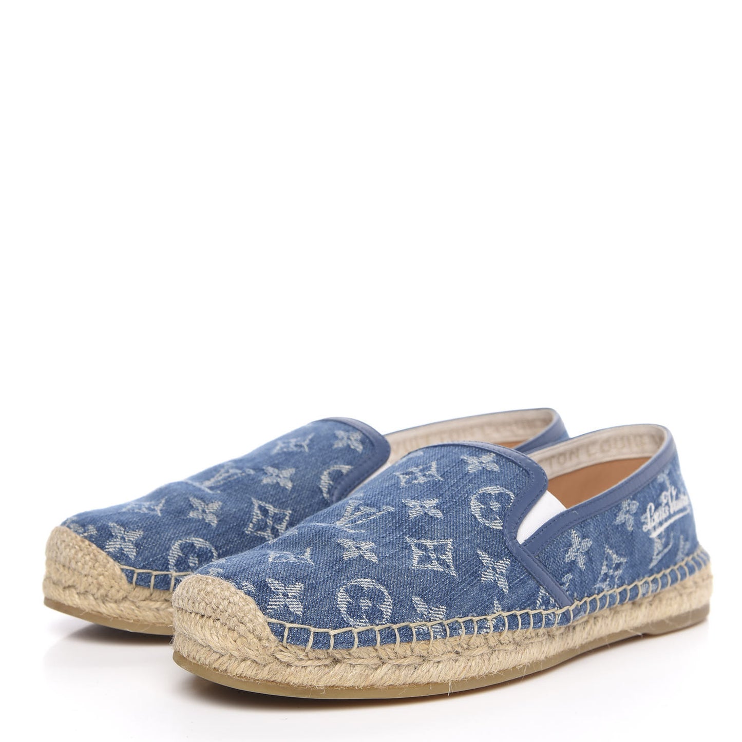Monogram Denim Mens Bidart Espadrilles 5 Blue
