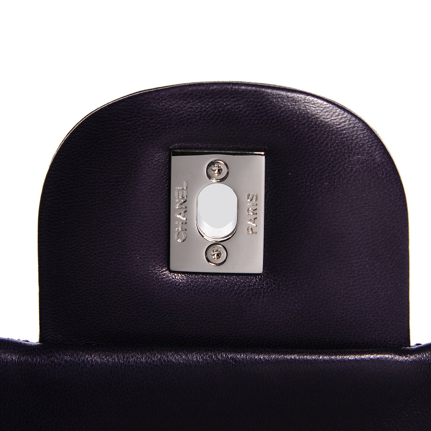 Lambskin Quilted Jumbo Single Flap Dark Purple