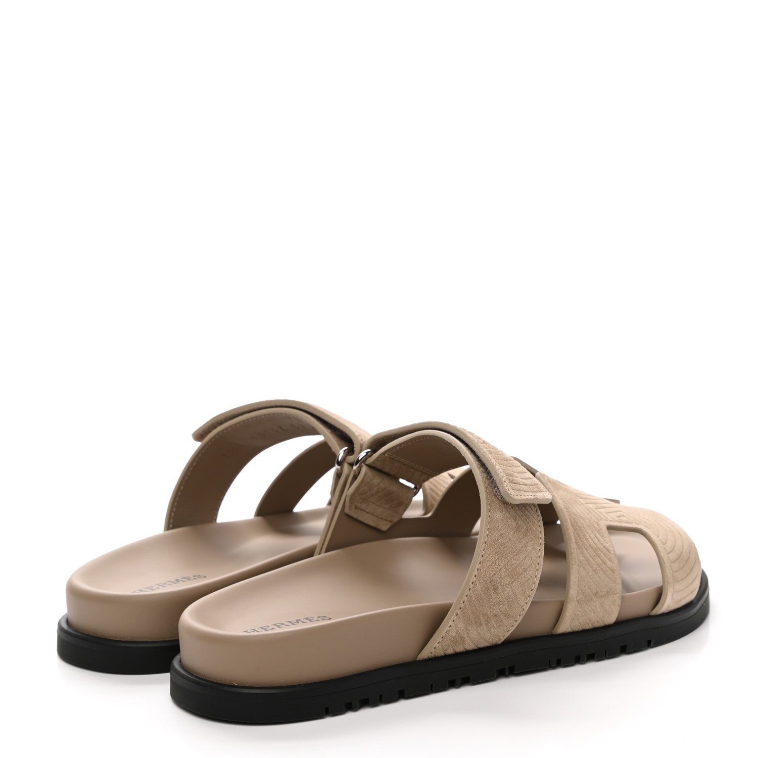 Hermes Suede Goatskin Chaine d'Ancre Womens Chypre Sandals 37 Beige Sable 4 of 11