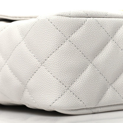 Chanel Caviar Quilted Wavy CC Hobo White 9 of 10