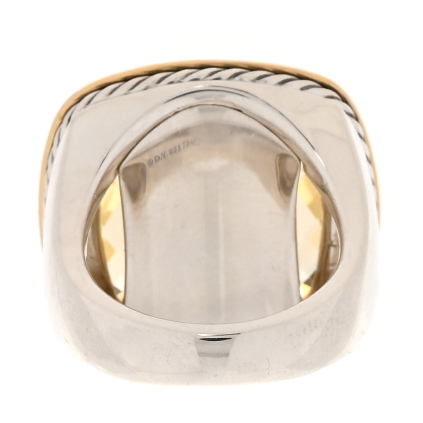 Sterling Silver 18K Yellow Gold Citrine 20mm Albion Statement Ring 52 6