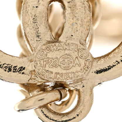 Chanel Crystal Pearl CC Star Earrings Gold 4 of 4