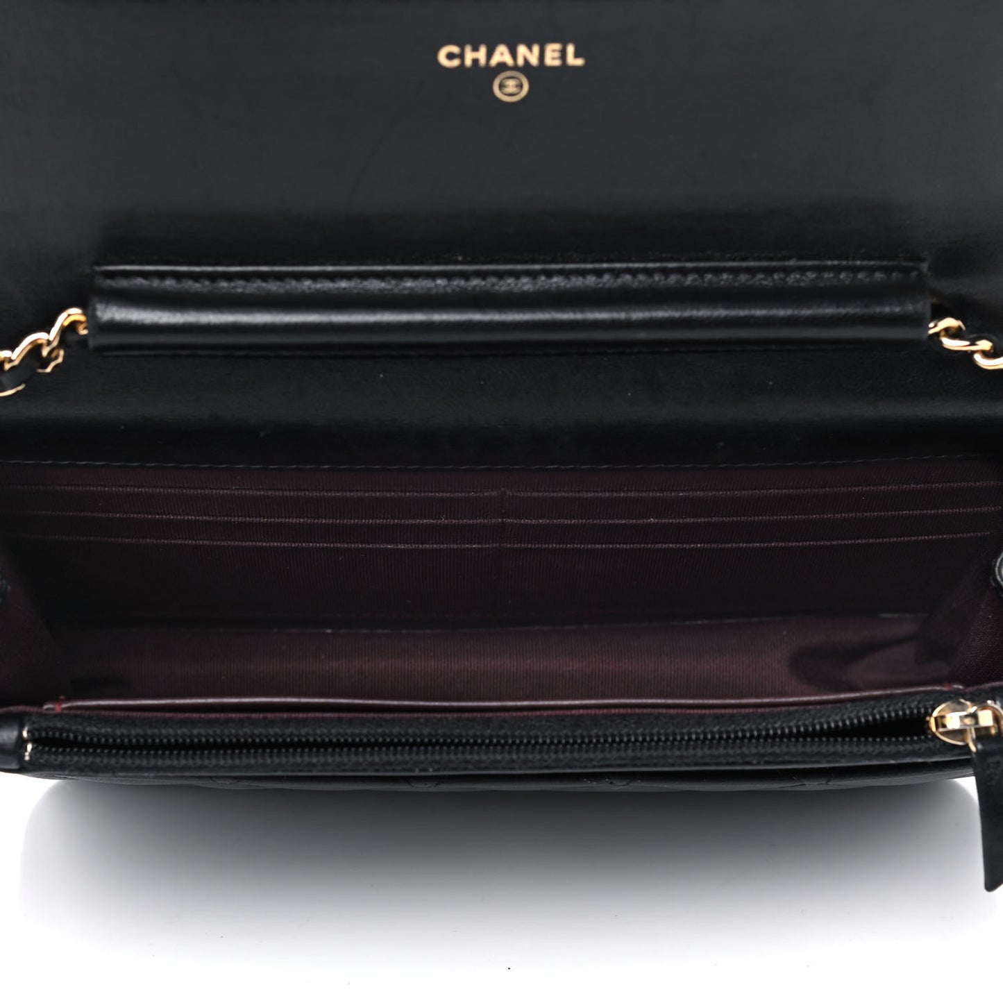 Lambskin Quilted Wallet On Chain WOC Black